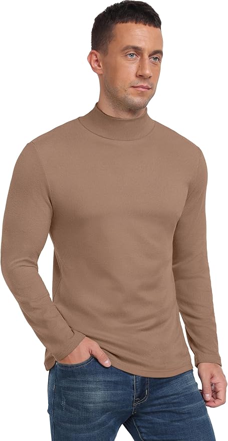 Sailwind Men's Mock Turtleneck Long Sleeve T Shirts Basic Slim Fit Pullover Sweater Thermal Lightweight Tees