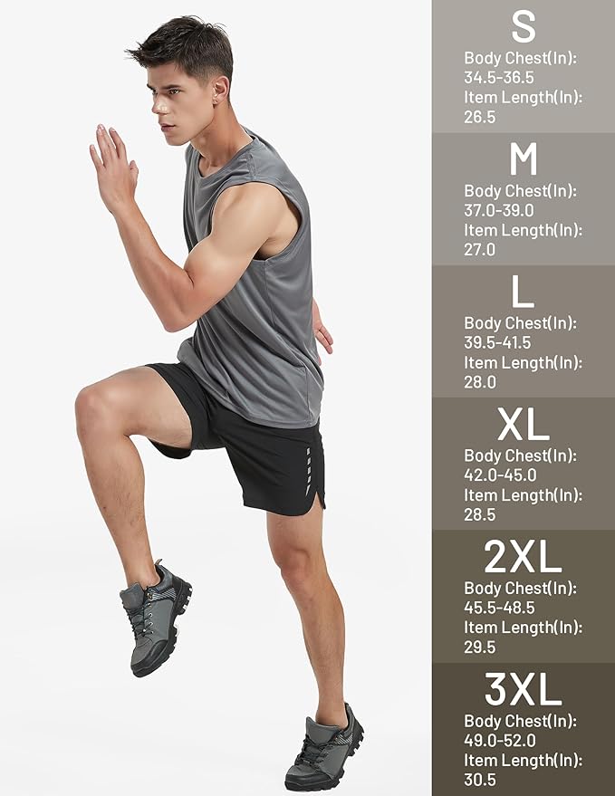 MIER Men's Workout Tank Tops UPF 50+ Swim Shirts Quick Dry Running Sleeveless UV Protection Muscle Tees