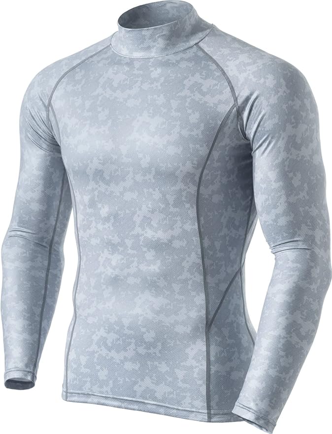 TSLA Men's Thermal Long Sleeve Compression Shirts, Mock/Turtleneck Winter Sports Running Base Layer Top