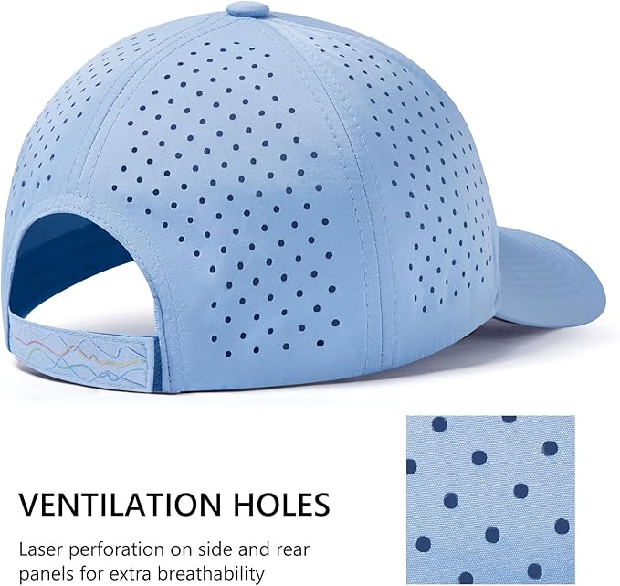 UPF 50+ Performance Water Resistant Baseball Cap Lightweight Breathable Hat Golf Running Boat Hiking for Men Women