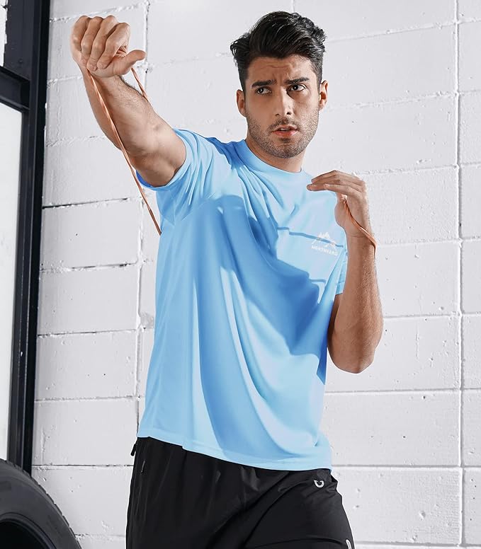 NORTHYARD Men's UPF 50+ Sun Protection Shirts Swim SPF UV Quick Dry Short Sleeve T-Shirts for Athletic Fishing Rash Guard