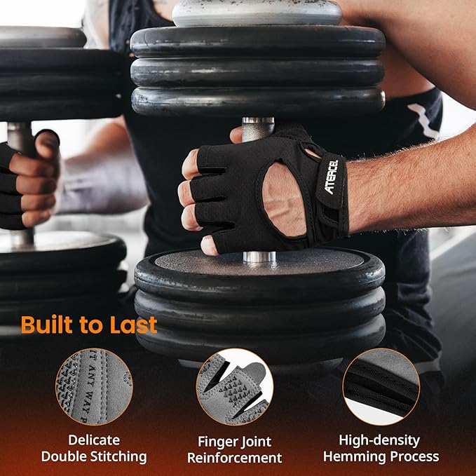 ATERCEL Weight Lifting Gloves Full Palm Protection, Workout Gloves for Gym, Cycling, Exercise, Breathable, Super Lightweight for Mens and Women