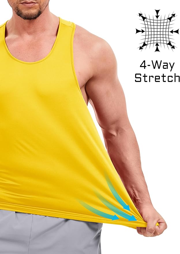 TACVASEN Mens Workout Tank Top UPF 80+ Y-Back Muscle Shirts Quick Dry Sleeveless Tee Shirt for Swim Beach Gym Athletic