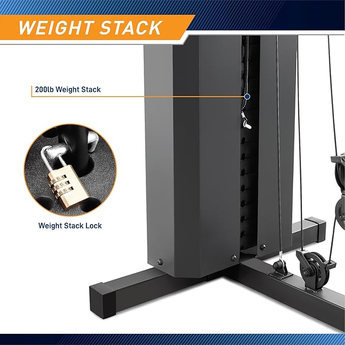 Marcy Multifunctional Workout Station 100lbs to 200lbs Stack Home Gym for Weightlifting and Bodybuilding
