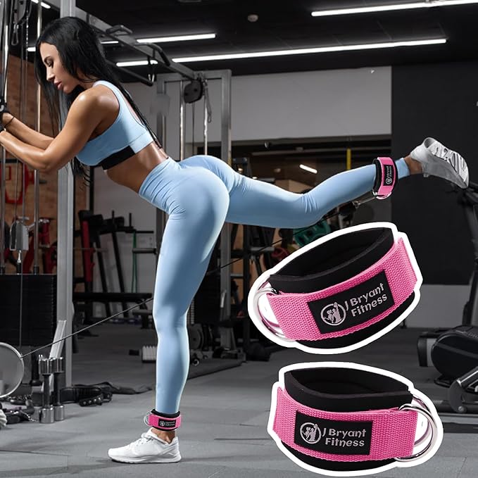 J Bryant Lifting Wrist Straps for Weightlifting and Ankle Strap for Cable Machines Booty Workouts Strength Training Attachments