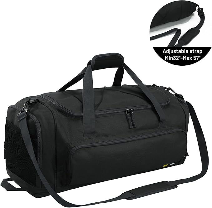 MIER Large Duffel Bag Men's Gym Bag with Shoe Compartment, 60L