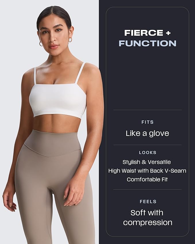 Aoxjox High Waisted Workout Leggings for Women Tummy Control Buttery Soft Yoga Metamorph Deep V Pants 26"