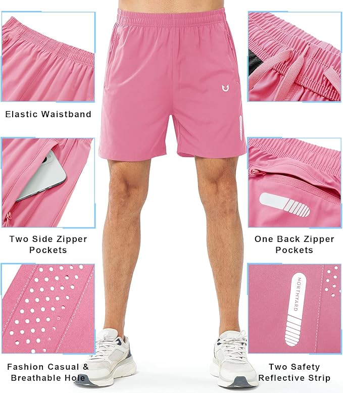 NORTHYARD Men's Athletic Running Shorts Quick Dry Workout Shorts 7"/ 5"/ 9" Lightweight Sports Gym Basketball Tennis Hiking