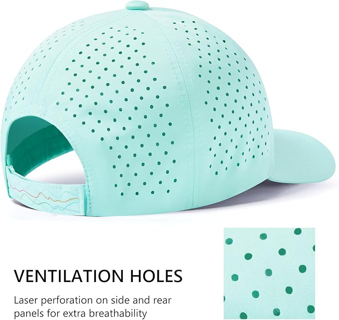 UPF 50+ Performance Water Resistant Baseball Cap Lightweight Breathable Hat Golf Running Boat Hiking for Men Women