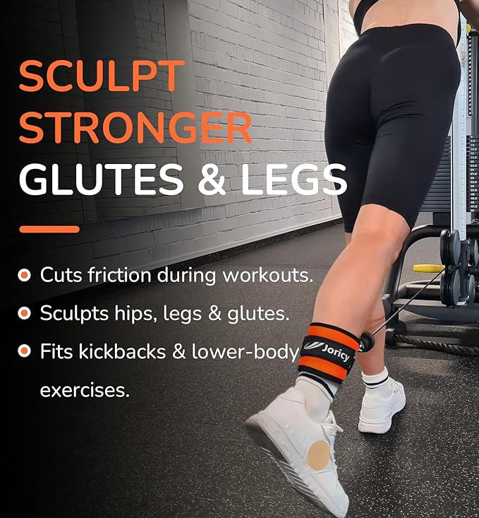 Ankle Strap for Cable Exercise Machines, Work Out Cuff Attachment Ankle Resistance Bands, Cable Kick Back Straps for Gym, Glute Workouts, Kickbacks, Leg Extensions, Hip Abductors, Booty Workouts