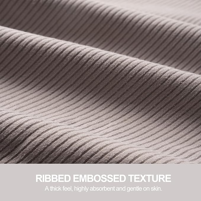 Eunzel Quick Dry Camping Towel, Microfibre Ribbed Towel Travel Towel 3 Sizes 1 Pack Fast Drying Towel Set for Camping, Beach, Gym, Sports, Yoga & Swimming Pool, Grey