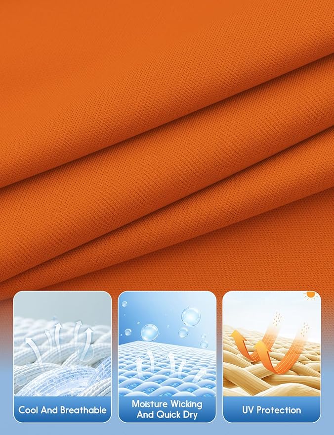 Men's Long Sleeve Moisture Wicking Athletic Shirts, Dry Fit Long Sleeve UV Protection Shirts Men for Workout, Running, Hiking