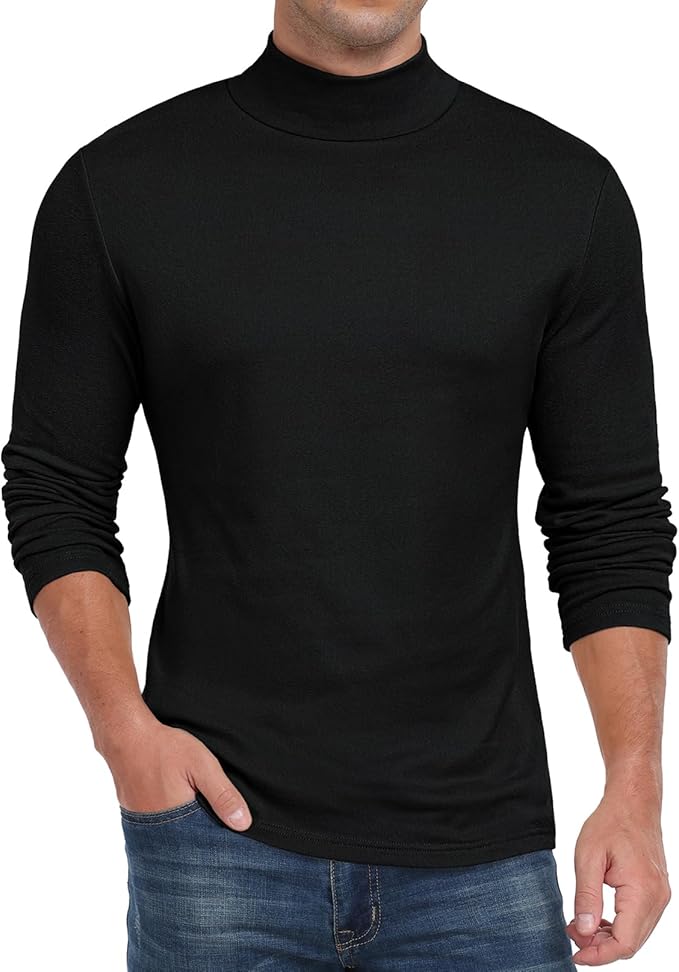 Sailwind Men's Mock Turtleneck Long Sleeve T Shirts Basic Slim Fit Pullover Sweater Thermal Lightweight Tees