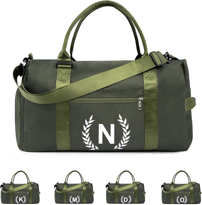 Gym Bag with Shoe Compartment - Personalized Monogrammed Duffle for Sports, Travel, and Workout with Initials
