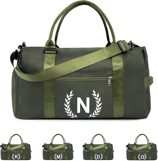 Gym Bag with Shoe Compartment - Personalized Monogrammed Duffle for Sports, Travel, and Workout with Initials