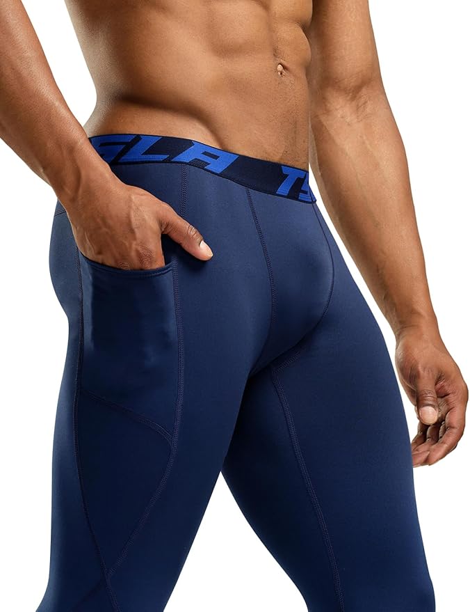 TSLA Men's Thermal Compression Pants, Athletic Sports Leggings & Running Tights, Wintergear Base Layer Bottoms