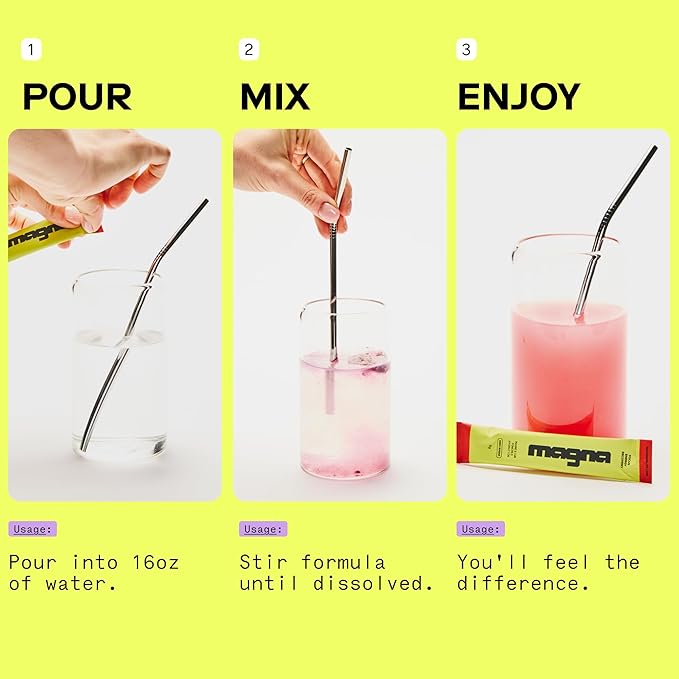 MAGNA Electrolyte Powder Drink Mix for Hydration, Energy & Focus Support with Magnesium L Threonate, Sodium, Potassium, Vitamin D, B6 & B12, Sugar Free, Tea Lemonade Flavor, 7 Servings