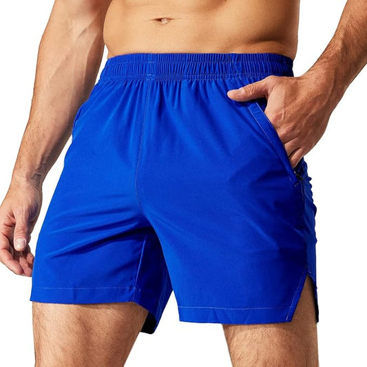 MIER Men's Workout Running Shorts Quick Dry Active 5 Inches Shorts with Pockets, Lightweight, Breathable