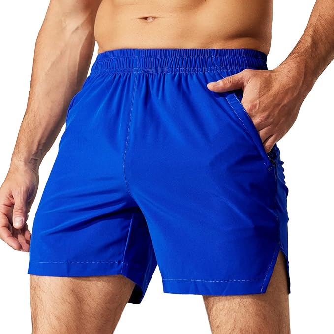 MIER Men's Workout Running Shorts Quick Dry Active 5 Inches Shorts with Pockets, Lightweight, Breathable