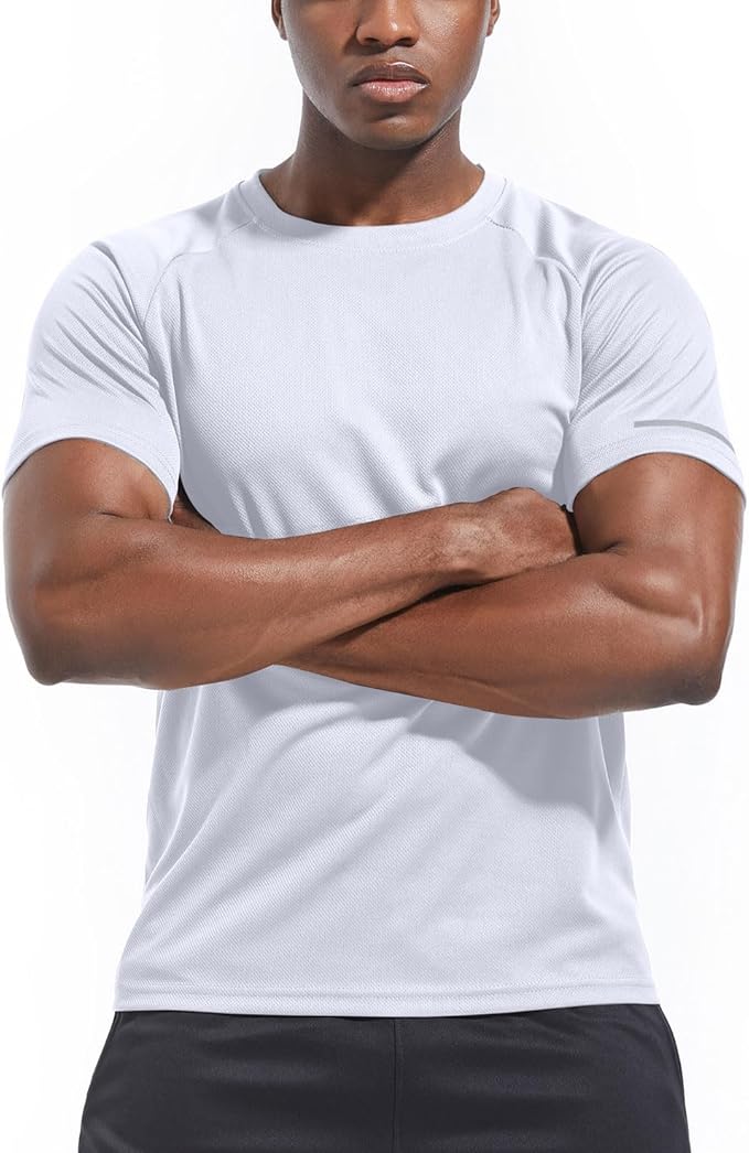 Boyzn 1, 3, 5 or 7 Pack Men's Workout Running Shirts, Dry Fit Moisture Wicking T-Shirt, Gym Athletic Short Sleeve Tee Shirts