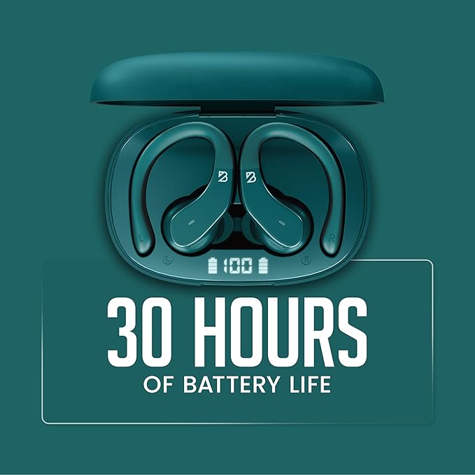 Back Bay Audio - Runner's Wireless Earbuds Bluetooth Headphones for Sports, Hook Over The Ear Buds, Deep Bass, Wrap Around Earphones with Earhooks for Running, Workout Wireless Headphones for The Gym
