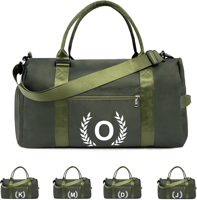 Gym Bag with Shoe Compartment - Personalized Monogrammed Duffle for Sports, Travel, and Workout with Initials