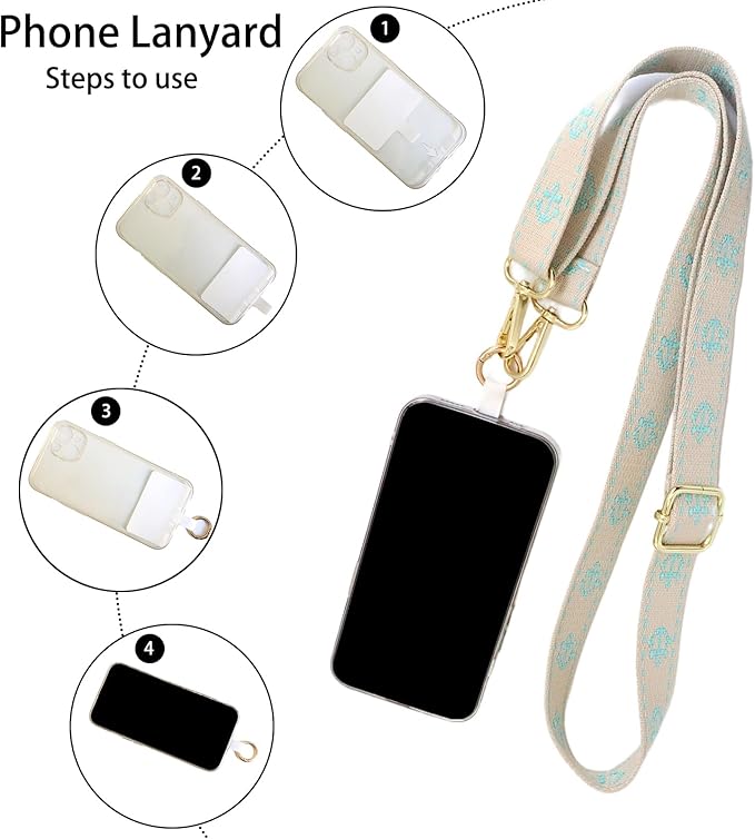 Adjustable 1" Width Phone Crossbody Lanyard and Wristlet Strap - Gift For The Lover In Your Life