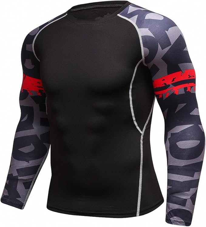 Men's Soft Slim Long Sleeve Dry-Fit Compression Gym Trainning Shirt