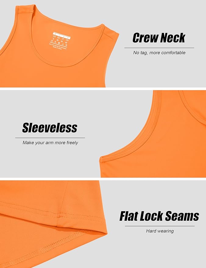 KEFITEVD Men's Workout Tank Tops Sleeveless Quick Dry UPF 80+ Summer Sun Shirts for Running Swim Gym Beach