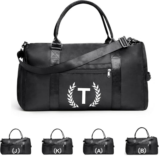 Gym and Travel Duffle Bag, Multi-colored, T, Nylon, Water Resistant, 13x16x11 inches, 4 Compartments, Zipper Closure, Web Handle, Adjustable Strap, Perfect for Gym, Travel, Gift