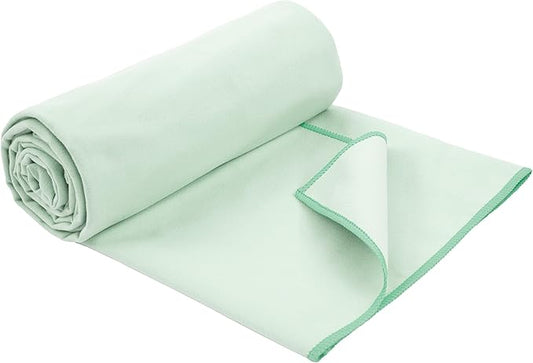 S&T INC. Microfiber Yoga Mat Towel, Quick Dry Towel, Soft and Absorbent for Gym, Pilates, and Hot Yoga Mat, 1 Pack, 26.5 inches x 72 inches, Sage Green
