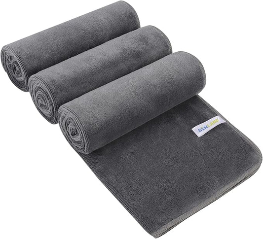 SINLAND Microfiber Gym Towels Sports Fitness Workout Sweat Towel Super Soft and Absorbent 3 Pack 16 Inch X 32 Inch