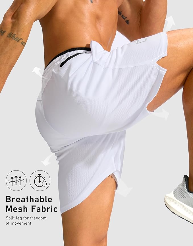 G Gradual Men's Running Athletic Shorts with Zipper Pocket 5"/ 7" Lightweight Quick Dry Gym Workout Shorts for Tennis Active