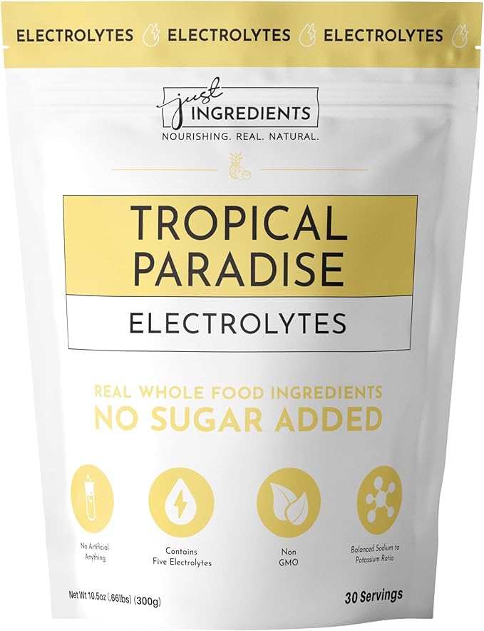 Tropical Paradise Electrolytes – 30‑Serving Hydration Drink Mix with Coconut Water, Sea Salt, and Trace Minerals – Supports Hydration, Recovery, and Electrolyte Balance*