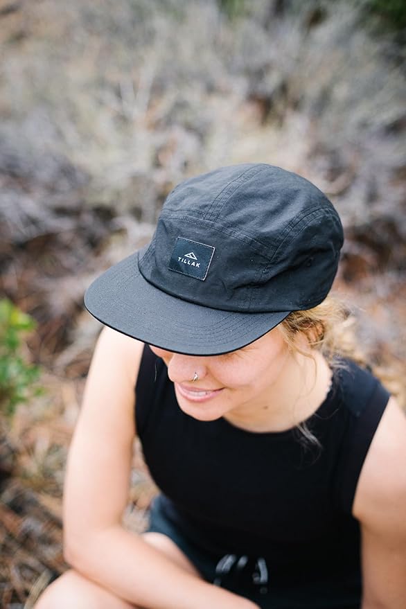 Tillak Wallowa Camp Hat, Lightweight Nylon 5 Panel Cap with Snap Closure