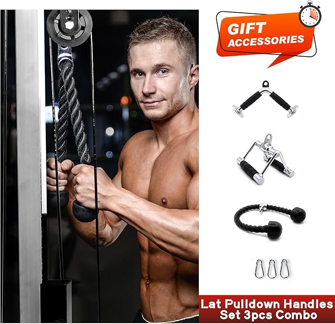 RitFit Power Cage with Optional LAT PullDown/Cable Crossover, 1000LB Squat Rack for Home & Garage Gym, with Weight Storage Rack and More Training Attachments, ASTM-Certified