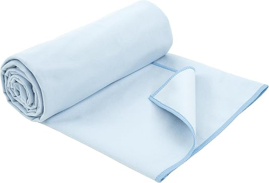 S&T INC. Yoga Mat Towel, Quick Dry Towel, Soft and Absorbent for Gym, Pilates, and Hot Yoga Mat, 1 Pack, 26.5 inches x 72 inches, Microfiber, Blue