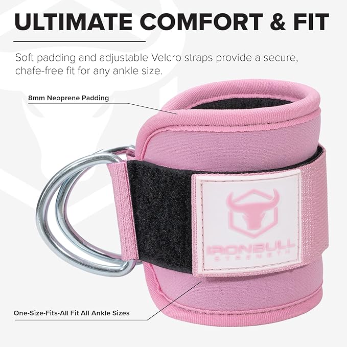 Women's Ankle Strap for Cable Machines & Resistance Bands: Gym & Home Workout Cuff Attachment for Leg Extensions, Kickbacks, Hip Abductors - Booty Exercises