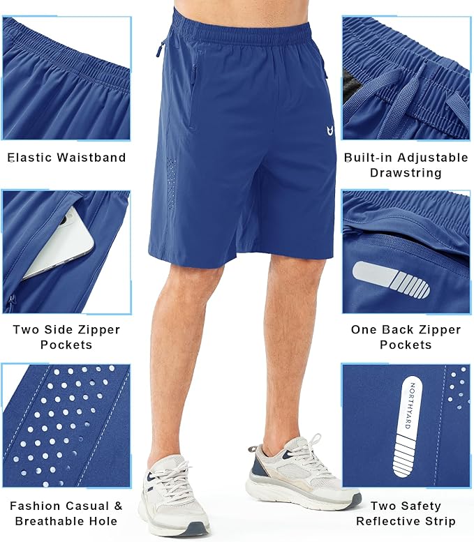NORTHYARD Men's Athletic Running Shorts Quick Dry Workout Shorts 7"/ 5"/ 9" Lightweight Sports Gym Basketball Tennis Hiking