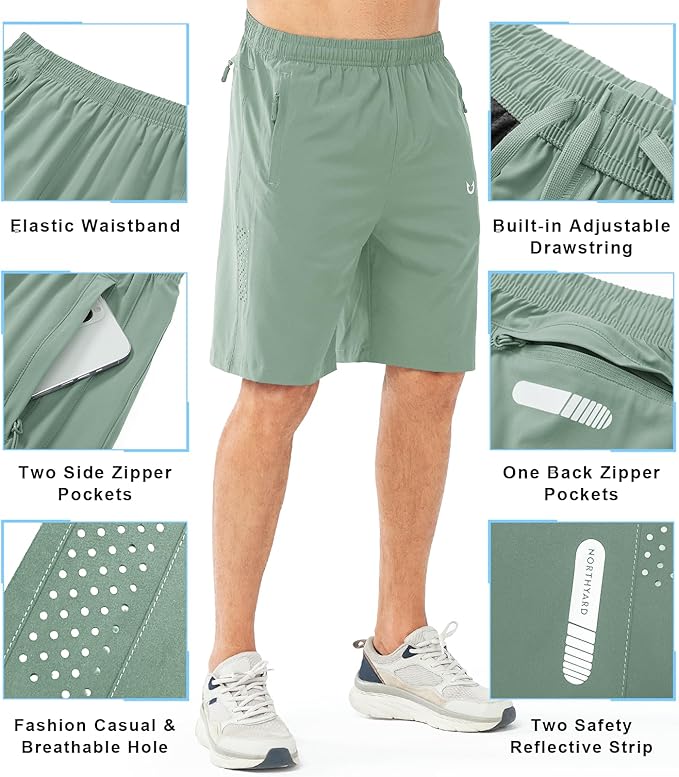 NORTHYARD Men's Athletic Running Shorts Quick Dry Workout Shorts 7"/ 5"/ 9" Lightweight Sports Gym Basketball Tennis Hiking