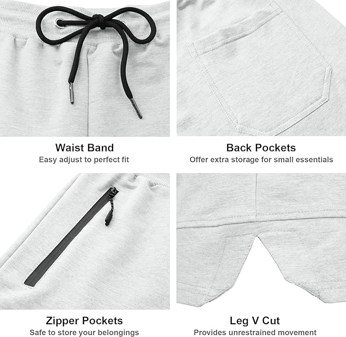 PIDOGYM Men's 5" Gym Workout Shorts,Fitted Jogging Short Pants for Bodybuilding Running Training with Zipper Pockets