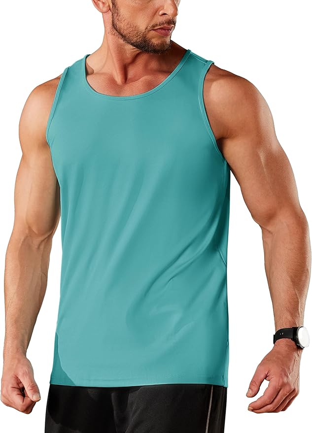TACVASEN Men's Workout Tank Tops Sleeveless UPF 50+ Summer Sun Shirts Quick Dry for Running Swim Gym Beach