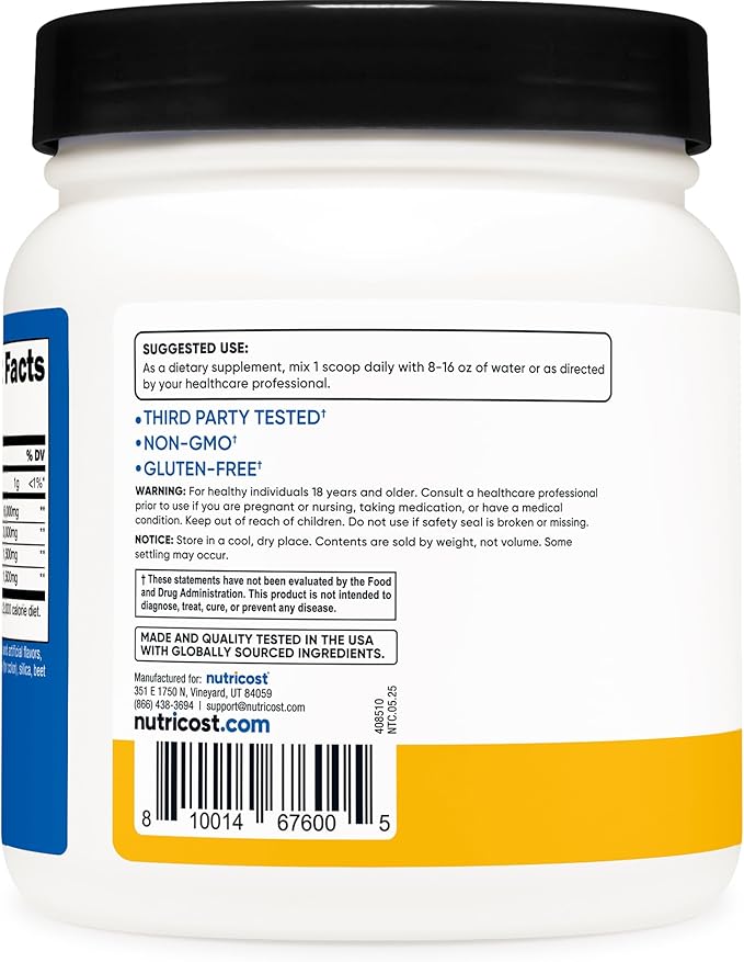 Nutricost BCAA Powder (Orange Mango, 60 Servings) - 2:1:1 Optimal Ratio, Gluten Free, Non-GMO, Vegetarian