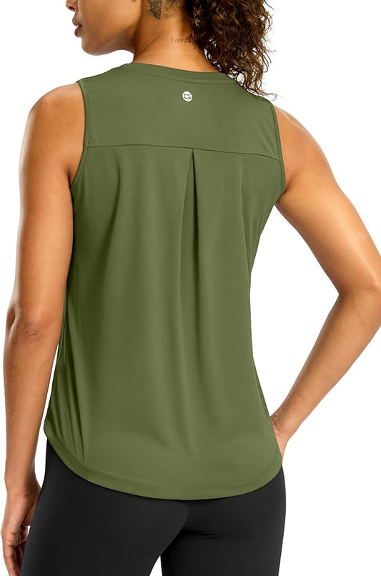 G Gradual Workout Tank Top for Women Sleeveless Athletic Yoga Tops High Neck Quick Dry Running Tennis Sports Shirts for Women