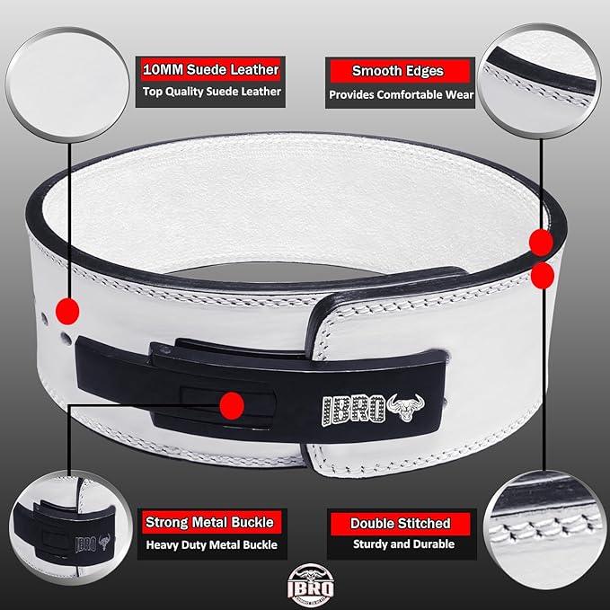 IBRO Powerlifting Lever Gym Belt – Power 8MM, 10MM or 13MM Extreme Heavy Duty Genuine Leather Belts - Squats Deadlifts Bodybuilding Weight Lifting IPF Power Lifting Strongman for Men