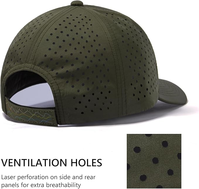 UPF 50+ Performance Water Resistant Baseball Cap Lightweight Breathable Hat Golf Running Boat Hiking for Men Women