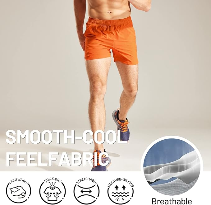 MIER Men's Workout Running Shorts Quick Dry Active 5 Inches Shorts with Pockets, Lightweight, Breathable