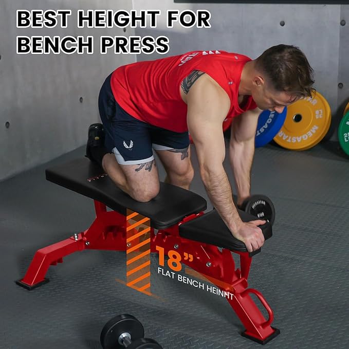 Adjustable Weight Bench, 1300lbs Capacity Heavy Duty Workout Bench for Home and Garage Gym, Multi-Position Backrest and Seat Strength Training Bench