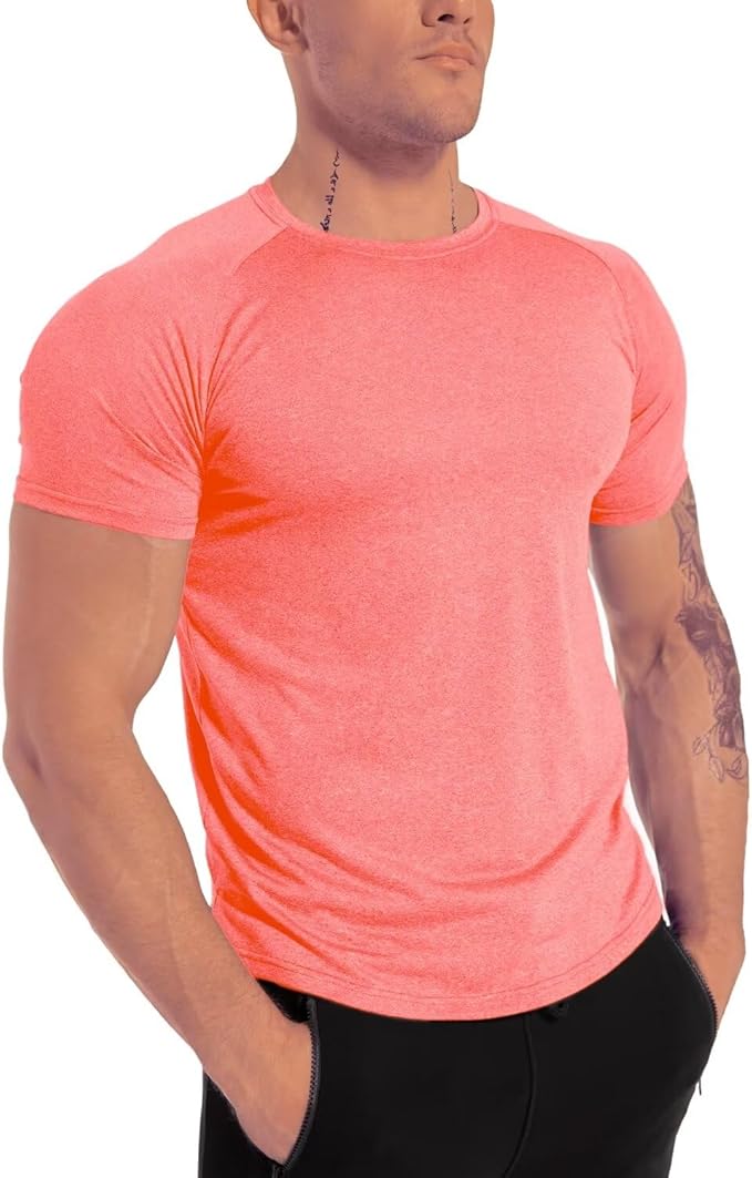 Men's 3pack Dry Fit Workout Gym Short Sleeve T Shirt Moisture Wicking Active Athletic Performance Running Shirts