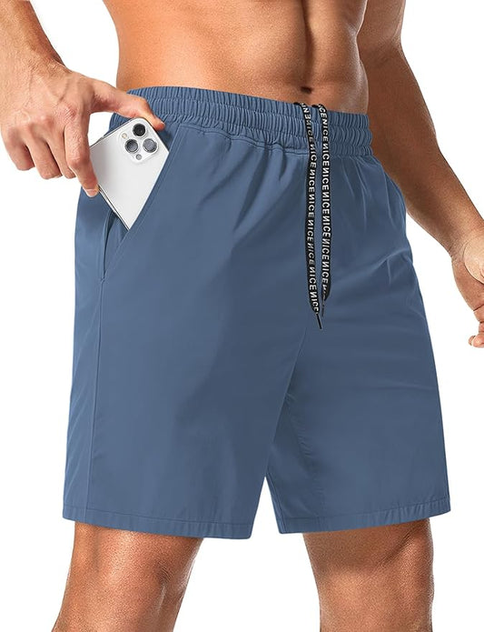 Aolesy Men's 5''/7'' Running Shorts Quick Dry Workout Gym Shorts with Pockets, Tennis Training Athletic（Linerless & Liner）